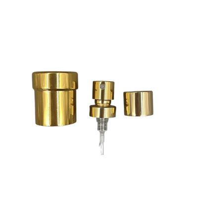 Kecil 15/400 Parfum Crimp Pump Semprot 0.09ML SS316 Dengan Tutup Emas