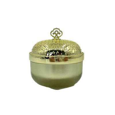 Wadah Kosmetik Plastik Bening Emas Jar Krim Mewah 5g 15g Bulat Metallized