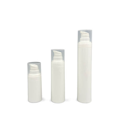 Round Snap On Airless Pump Bottle Silk Screening 50ml Untuk Krim