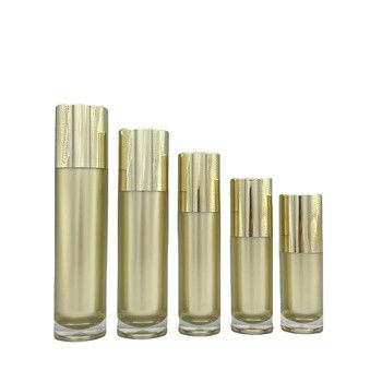 100ml 120ml Botol Pompa Kosmetik Kosong Lotion Plastik Emas Akrilik Hot Stamping