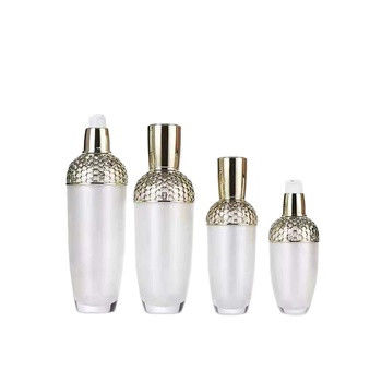 Botol Pompa Kosmetik Oval Acrylic 100ml Silk Screening Disesuaikan