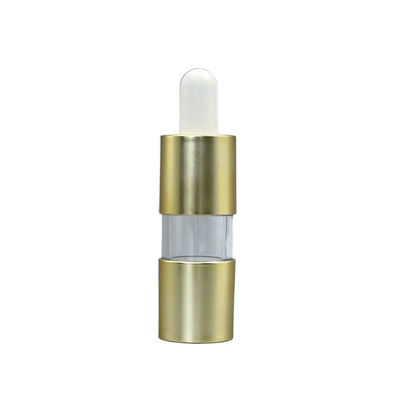 Botol Minyak Esensial Kosong Emas 20ml 0.25ml Dosis Penetes Cairan Lapisan UV Dengan Bulb