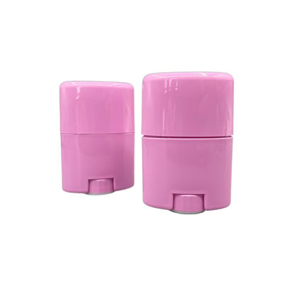 Wadah Deodoran Plastik 15g Pink Kosong Roll On Bentuk Oval Twist Up