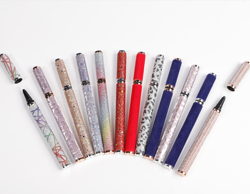 304 Steel Ball Kosong Kosmetik Pena Kulit Desain Mewah jenis Eyeliner Lem Pena