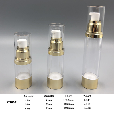 15ml, 30ml, 50ml Kemasan Perawatan Kulit Botol Pompa Pengap