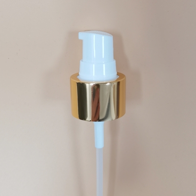 24/410 PP Cream Pump Dispenser Gold Shiny Aluminium Cover