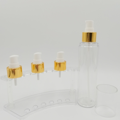 24/410 PP Cream Pump Dispenser Gold Shiny Aluminium Cover