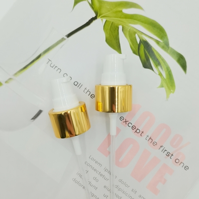 24/410 PP Cream Pump Dispenser Gold Shiny Aluminium Cover