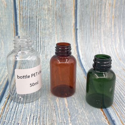 30ml Botol Penetes Amber Boston PET 50ml Pemutaran Sutra Bahu Bulat