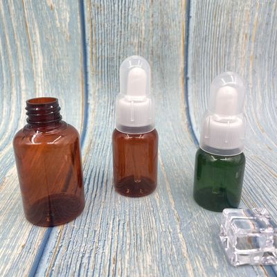 30ml Botol Penetes Amber Boston PET 50ml Pemutaran Sutra Bahu Bulat
