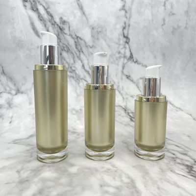 100ml 120ml Botol Pompa Kosmetik Kosong Lotion Plastik Emas Akrilik Hot Stamping