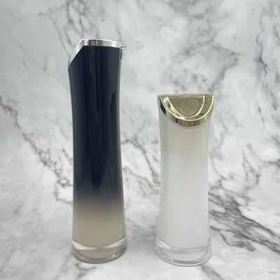 Kemasan Kosmetik Akrilik Mewah Botol Pengap 50ml 100ml Dengan Nozzle Bentuk Daun
