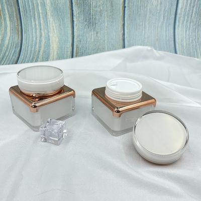 Desain tepi bulat tipe persegi Botol krim akrilik 30g, 50g XY2202