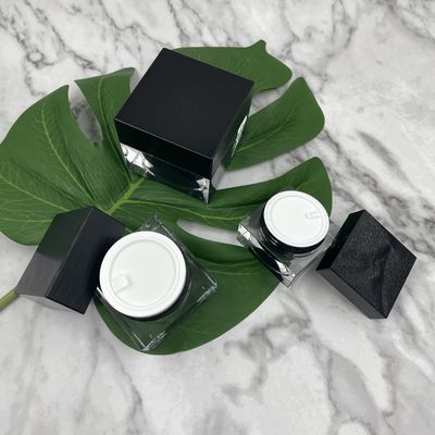 Tutup Matt 10g Toples Kosmetik Wadah Rias Plastik Persegi Permukaan Logam