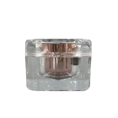 Jar Kosmetik Kotak Berat Berat Wadah Krim Akrilik 50g Dengan Tutup Cermin