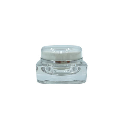 Kemasan Krim Jars Kosmetik Plastik Persegi Serbaguna 15g 30g 50g Dengan Tutup Bulat