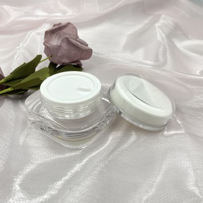 Kemasan Krim Jars Kosmetik Plastik Persegi Serbaguna 15g 30g 50g Dengan Tutup Bulat