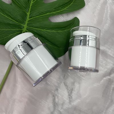 PMMA Pengap Jars Kemasan Kosmetik 15g 30g Putaran Rotary Untuk Krim Perawatan Kulit