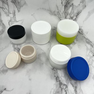 Matt Plastic Cosmetic Jars Double Wall 60ml 100ml metalisasi Untuk Pasta Lulur