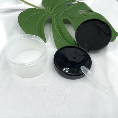 80g Botol Kosmetik Plastik Masker Wajah Wadah Bening Dengan Sendok / Scraper