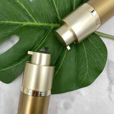 Emas 30ml 15ml Botol Pompa Pengap Actuator Double Wall Electroplating Untuk Kosmetik