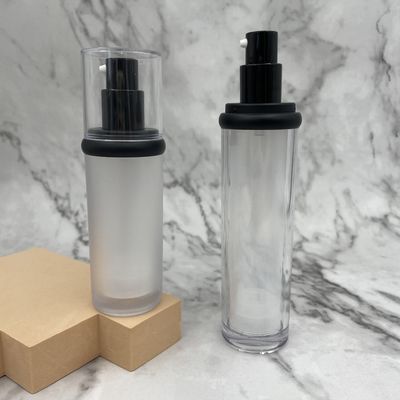ABS Empty Skincare 50ml Botol Pengap Bulat / Bahu Lurus Permukaan Logam