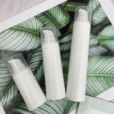 Round Snap On Airless Pump Bottle Silk Screening 50ml Untuk Krim