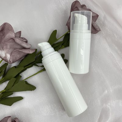 Round Snap On Airless Pump Bottle Silk Screening 50ml Untuk Krim