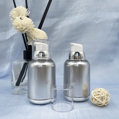 Putar 80ml 100ml Botol Pompa Pengap Vakum PP MS Metallized Round Bottom