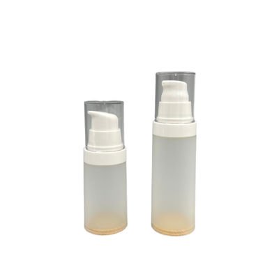 Pompa Botol Pengap PP Transparan 30ml 50ml Layar Sutra Pola Kayu