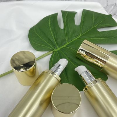 100ml 120ml Botol Pompa Kosmetik Kosong Lotion Plastik Emas Akrilik Hot Stamping
