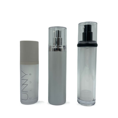 ABS Empty Skincare 50ml Botol Pengap Bulat / Bahu Lurus Permukaan Logam