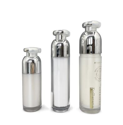 Botol Pompa Kosmetik Mewah Dinding Ganda 15ml ABS Wadah Kecil Dengan Klip