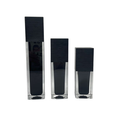 Botol Pompa Kosmetik Persegi 60ml UV Screw Brush Matt Black Acrylic