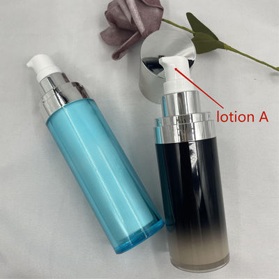 Botol Pompa Kosmetik Akrilik 15ml Perubahan Warna Bertahap ABS Bukti Bocor Untuk Lotion