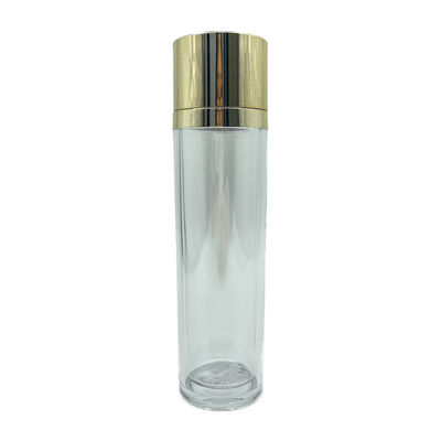 Tutup Emas Botol Plastik PETG Wadah Kosmetik Mewah Untuk Toner 100ml 120ml
