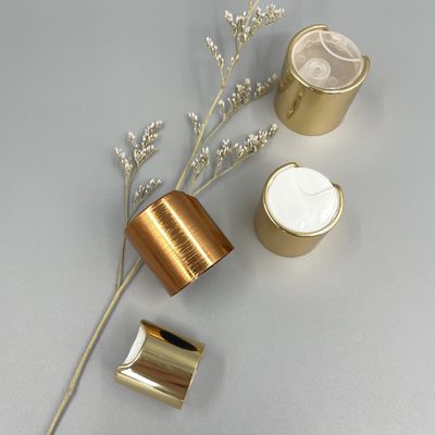 Aluminium Disc Top Flip Cap Top Dispensing Gold 24/410 Permukaan Logam