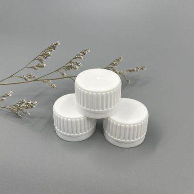 Tamper Evident PP Screw Cap Cover Putih 28/410 Permukaan Bergaris