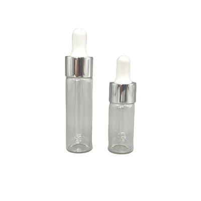 10ml 15ml Botol Kosmetik Kaca Bentuk Lurus Dengan Penetes Minyak Aluminium