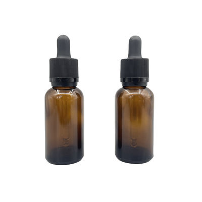 Botol Kosmetik Kaca Amber Buram Penetes Tamper Terbukti 30ml Dengan Fototaksis