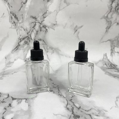 Square 30ml Kaca Botol Kosmetik Penetes Tutup Pengaman Untuk Minyak Perawatan Rambut