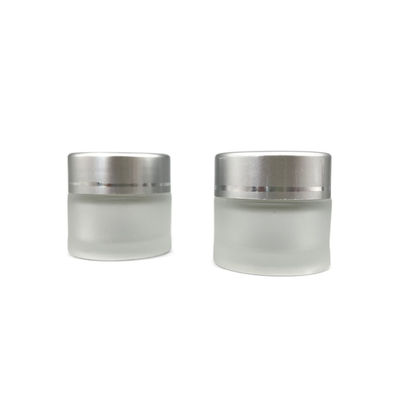 10g Botol Kaca Kosmetik Buram Krim Diameter 3.5cm Warna Bening Tutup Putih