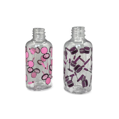 Botol Boston PET Pump Transparan Round Shoulder 70ml Pelembab Dengan Pencetakan