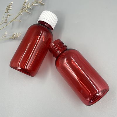 Terhadap Botol Sirup Plastik Kosong UV 100ml 3.52OZ Bulat Dengan Tamper Evident Cap