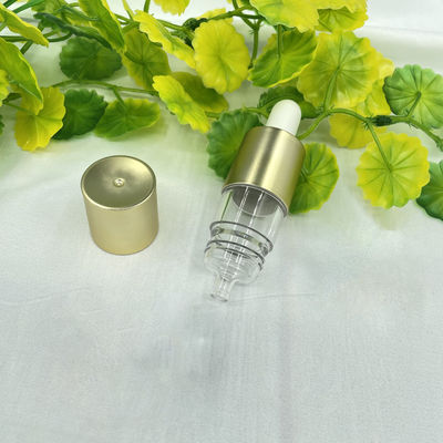 Botol Minyak Esensial Kosong Emas 20ml 0.25ml Dosis Penetes Cairan Lapisan UV Dengan Bulb