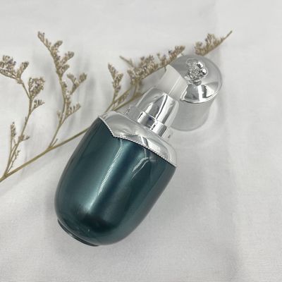 Bunga 15ml Botol Minyak Esensial Penetes Oval Shape Cap 0.53oz Metallized Untuk Kosmetik