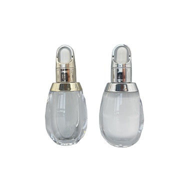 Botol Penetes Putih Bentuk Telur Kustom 10ml Acrylic PP Double Wall