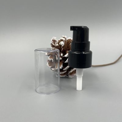 Dispenser Pompa Krim Hitam PP 20/410 304H Penutupan Halus 0.2ML / T Dengan Tutup Bening Penuh