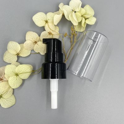 Dispenser Pompa Krim Hitam PP 20/410 304H Penutupan Halus 0.2ML / T Dengan Tutup Bening Penuh