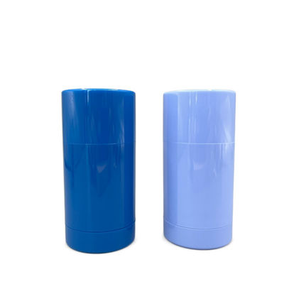Blue Push Up Deodorant Stick Wadah Kosong Bulat 50g 75g Logo Disesuaikan